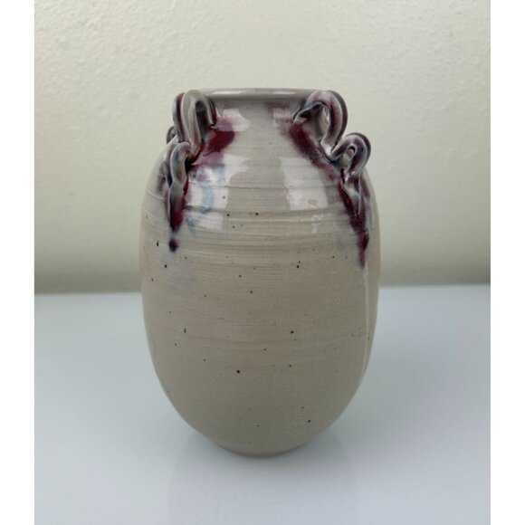 Everton Artist Signed Pottery Art Vase Handmade Eclectic 7.5" READ - Picture 7 of 16